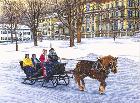 Horse-Drawn Bobsled by Thelma Winter art print