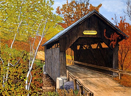 Covered Bridge Waterbury Vt by Thelma Winter art print