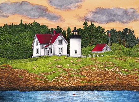Curtis Island Lighthouse, Camden, Me by Thelma Winter art print