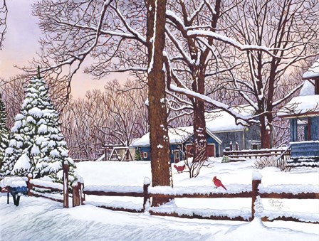 New Oregon Road - Cardinals, Eden Ny by Thelma Winter art print