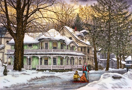 Sledding, Chautauqua, Ny by Thelma Winter art print