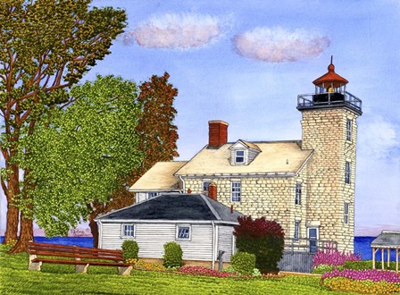 Sodus Bay Lighthouse, Lake Ontario, Sodus Point, Ny by Thelma Winter art print
