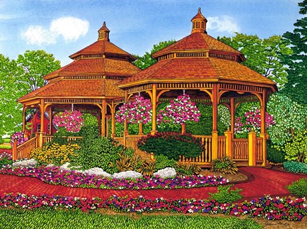Two Gazebos, Hershey Pa by Thelma Winter art print