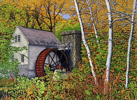 Waterwheel, E Dorset Vt by Thelma Winter art print