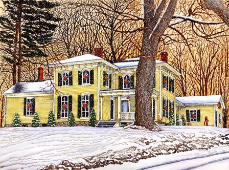 Wreaths In The Window, Hamburg Ny by Thelma Winter art print