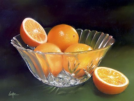 Oranges Crystal Vase by Thomas Linker art print