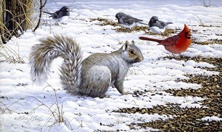 Under The Feeder by Wilhelm J. Goebel art print