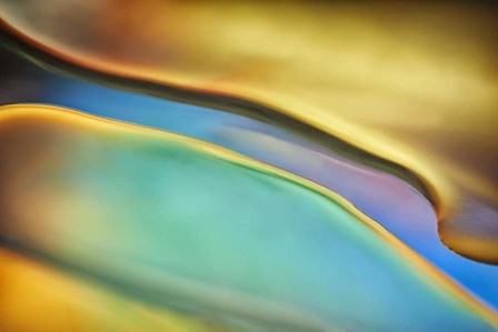 Yellow and Aqua Blue Flow by Cora Niele art print