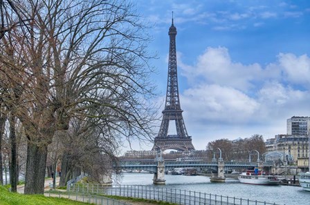Eiffel Tower, Ile des Cygnes and Seine Paris by Cora Niele art print