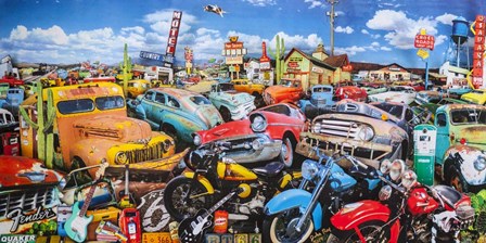 Route 66 Crossroads by John Roy art print