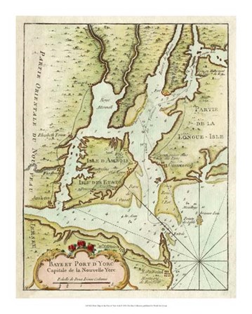 Petite Map of the Port of New York art print