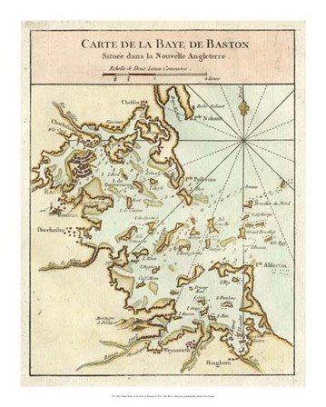 Petite Map of the Port of Boston art print