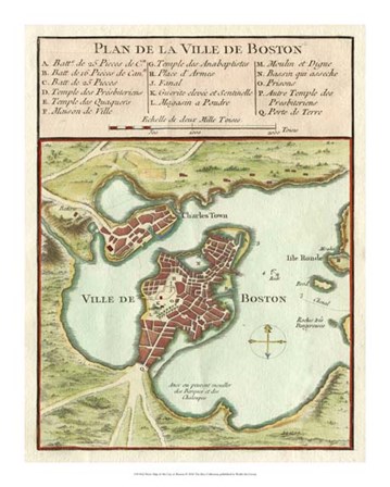 Petite Map of the City of Boston art print