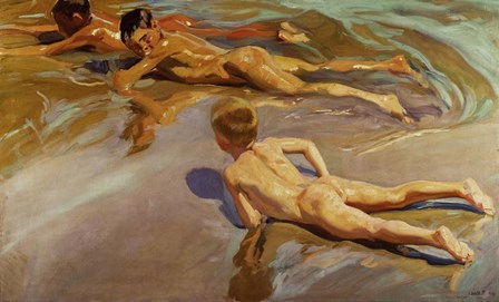 Boys on the beach by Joaquin Sorolla y Bastida art print