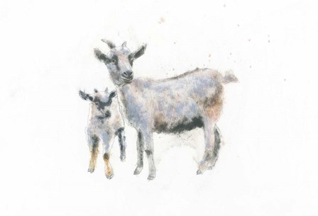 Goat and Kid by Emily Adams art print