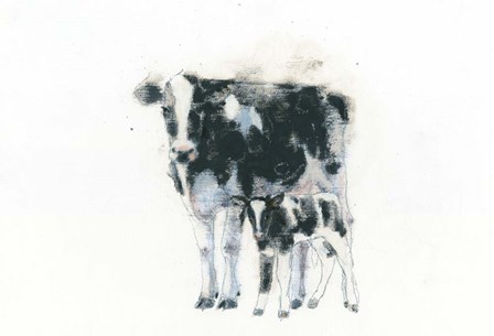Cow and Calf by Emily Adams art print