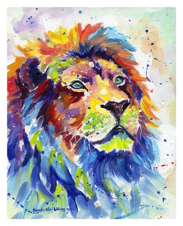 Colorful African Lion by Sarah Stribbling art print