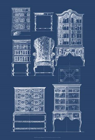 Furniture Blueprint II by Vision Studio art print