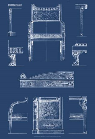 Furniture Blueprint IV by Vision Studio art print