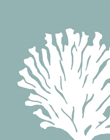 Corals White on Mist Blue Green d by Fab Funky art print