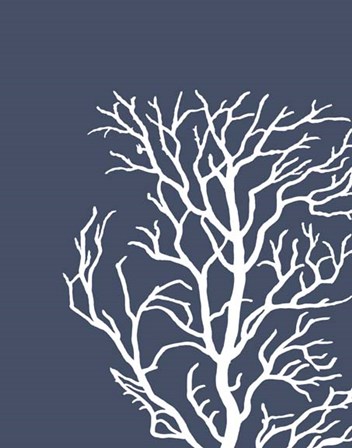 Corals White on Indigo Blue c by Fab Funky art print