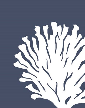 Corals White on Indigo Blue d by Fab Funky art print