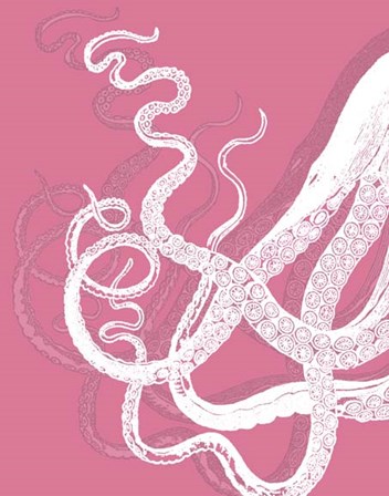 Octopus White on Pink b by Fab Funky art print