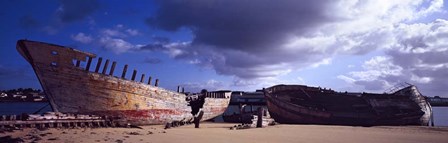 Shipwreck at Etel River, Brittany, France by Panoramic Images art print