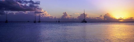 Boats in the Pacific ocean, Tahiti, French Polynesia by Panoramic Images art print