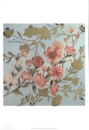 Golden Cherry Blossoms I - Metallic Foil by Grace Popp art print