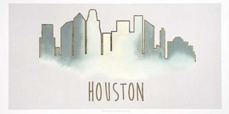 Goldleaf City Silhouette III - Metallic Foil by Grace Popp art print