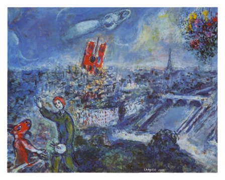 View of Paris by Marc Chagall art print