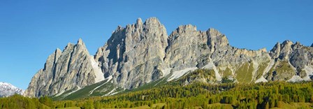 Pomagagnon and Larches in Autumn, Cortina d&#39;Ampezzo, Dolomites, Italy by Frank Krahmer art print