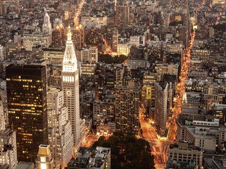 Aerial View of Manhattan with Flatiron Building, NYC by Michael Setboun art print
