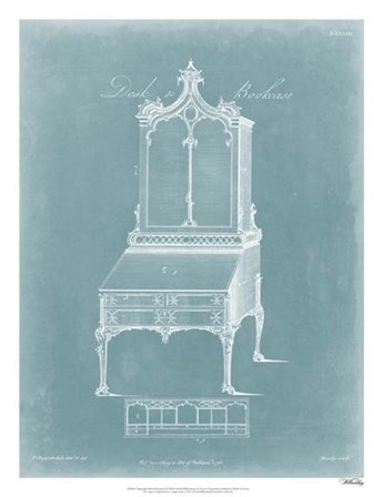 Chippendale Desk &amp; Bookcase II by Thomas Chippendale art print