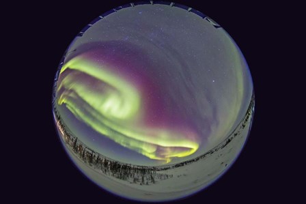 Fish-Eye lens view of the Northern Lights, Manitoba, Canada by Alan Dyer/Stocktrek Images art print