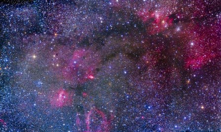 Bubble Nebula and Cave Nebula mosaic by Alan Dyer/Stocktrek Images art print