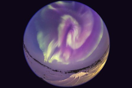 Fish-eye Lens view of an Aurora Borealis in Churchill, Manitoba, Canada by Alan Dyer/Stocktrek Images art print
