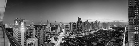 Elevated view of skylines in a city, Makati, Metro Manila, Manila, Philippines by Panoramic Images art print