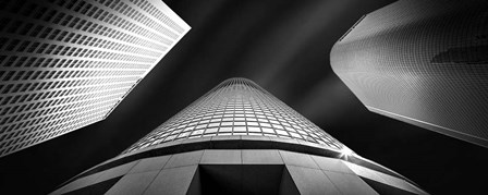 Low angle view of skyscrapers, City Of Los Angeles, California by Panoramic Images art print
