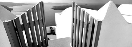 Gate at the terrace of a house, Santorini, Greece by Panoramic Images art print