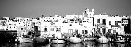 Boats at the waterfront, Paros, Greece by Panoramic Images art print