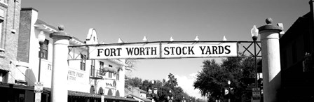 Signboard over a street, Fort Worth Stockyards, Fort Worth, Texas by Panoramic Images art print