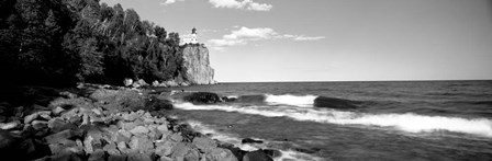 Lighthouse on a cliff, Split Rock Lighthouse, Lake Superior, Minnesota by Panoramic Images art print