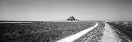 Road passing through a landscape, Mont Saint-Michel, Normandy, France by Panoramic Images art print
