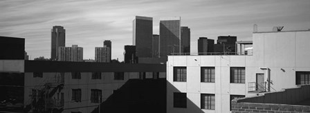 Buildings in front of skyscrapers, Century City, City of Los Angeles, California by Panoramic Images art print