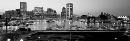 Inner Harbor, Baltimore, Maryland BW by Panoramic Images art print