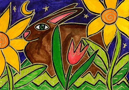 Bunny At Midnight by Wyanne art print