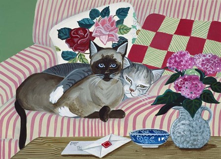 Mink And Jezebel by Jan Panico art print