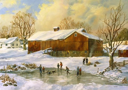 Skating on the Pond by Jack Wemp art print